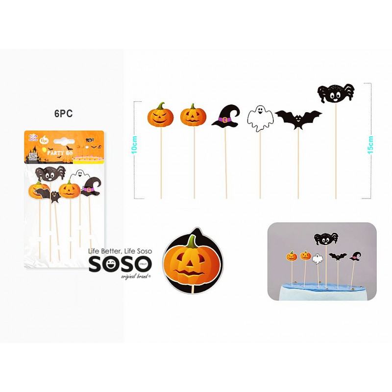 Accessori torta halloween 6pz - 1