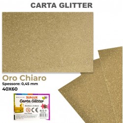 Carta Glitter ORO CHIARO 40x60cm da 0,45mm spessore - 1
