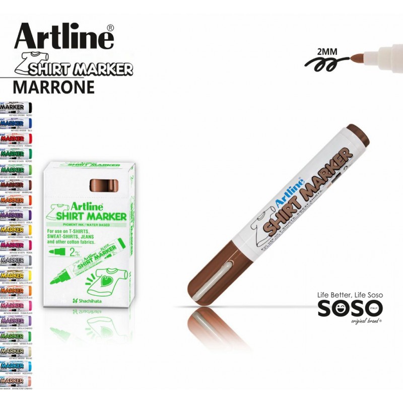 Artline T-shirt marker tessuto marrone - 1