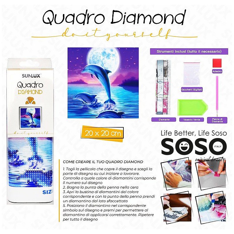 Quadro diamond con accessori 20x20cm - 1