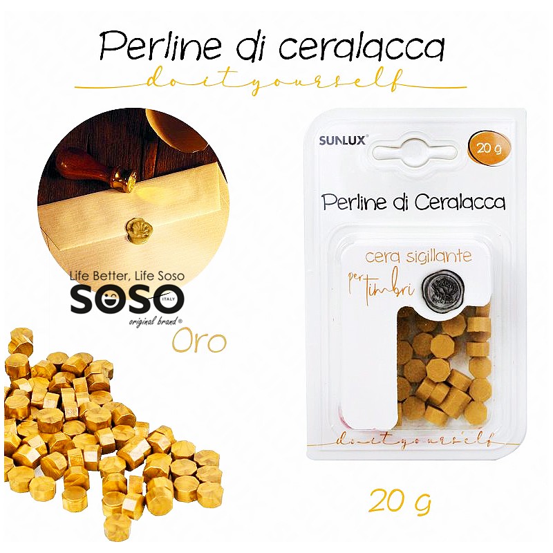 Perline di ceralacca colore oro 20g - 1