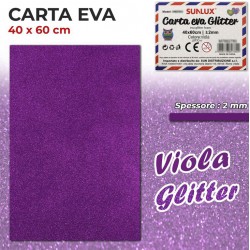 Carta EVA Glitter ARGENTO 40x60cm da 2mm spessore