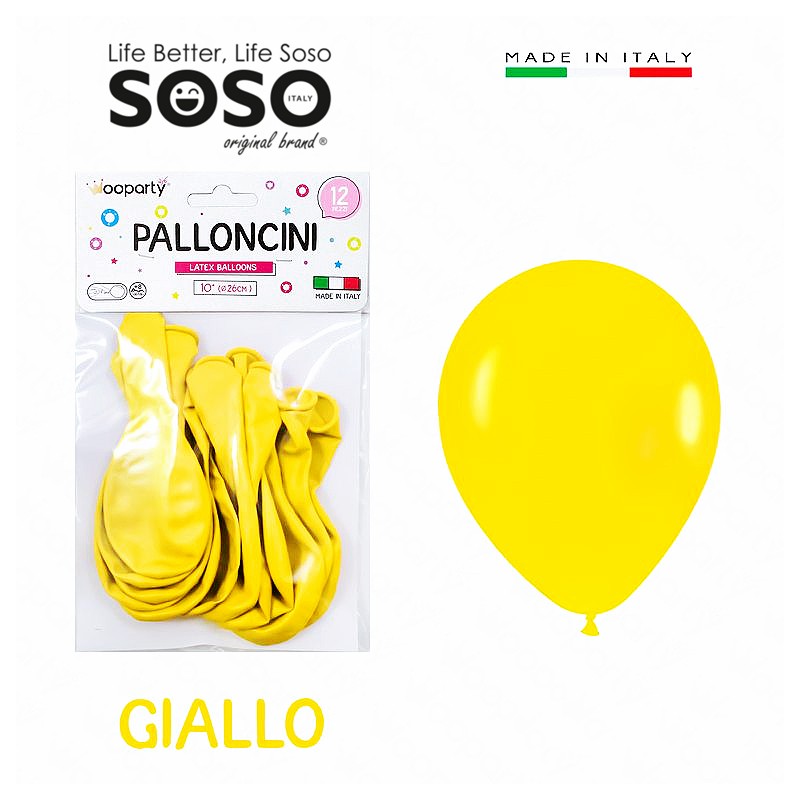 Palloncini latex balloons giallo dimensione 10' circa 26cm - 1