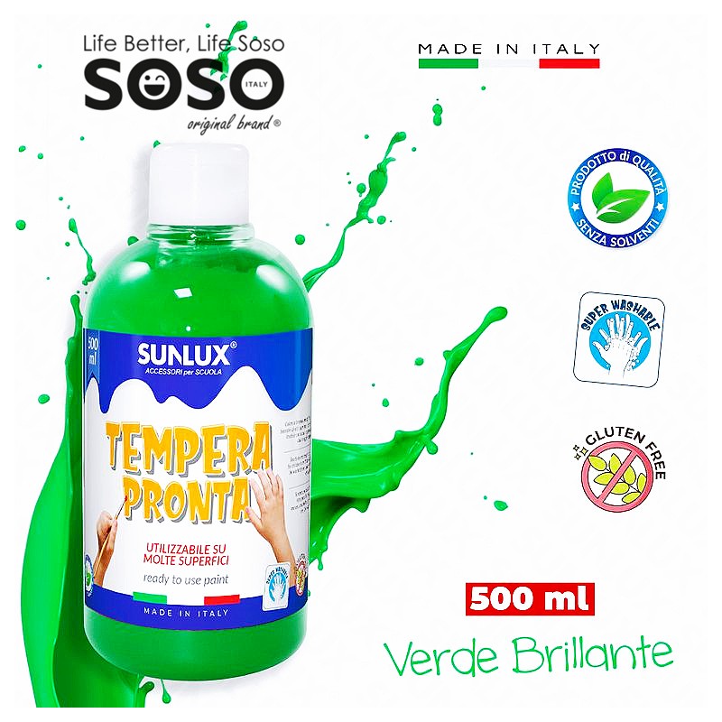 Tempera pronta verde brillante 500ml - 1