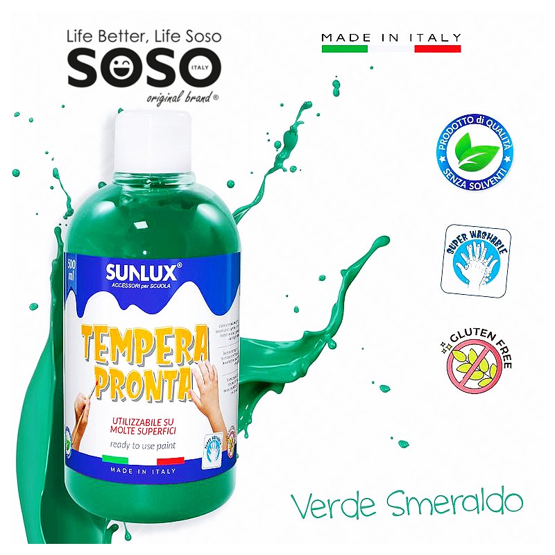 Tempera pronta verde smeraldo 500ml - 1