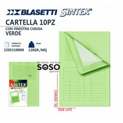 Blasetti sintex cartella con finestra chiusa verde 10 pezzi - 1