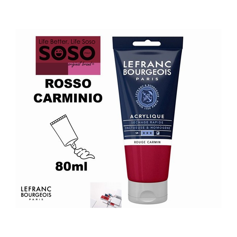 LEFRANC BOURGEOIS acrilico fine 80ml rosso carminio - 1