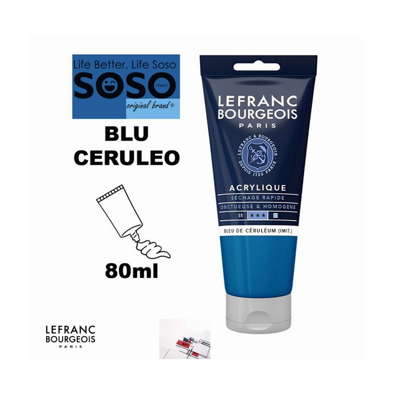 LEFRANC BOURGEOIS acrilico fine 80ml blu ceruleo - 1