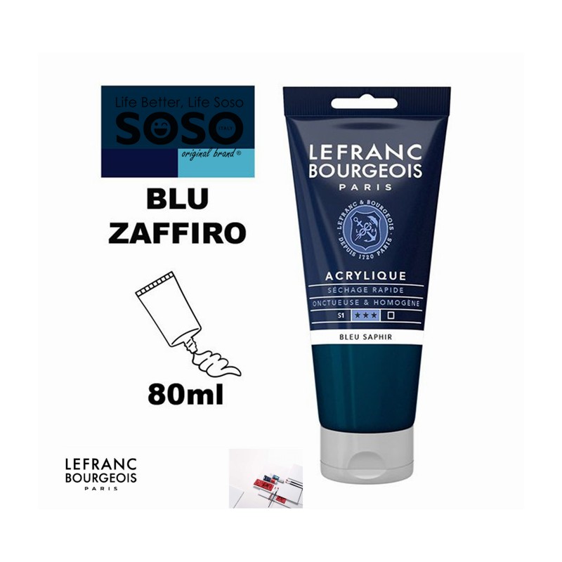 LEFRANC BOURGEOIS acrilico fine 80ml blu zaffiro - 1