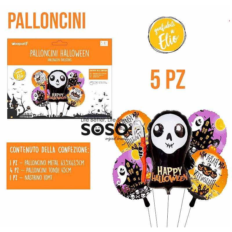 Palloncini Halloween 5pezzi assortite - 1