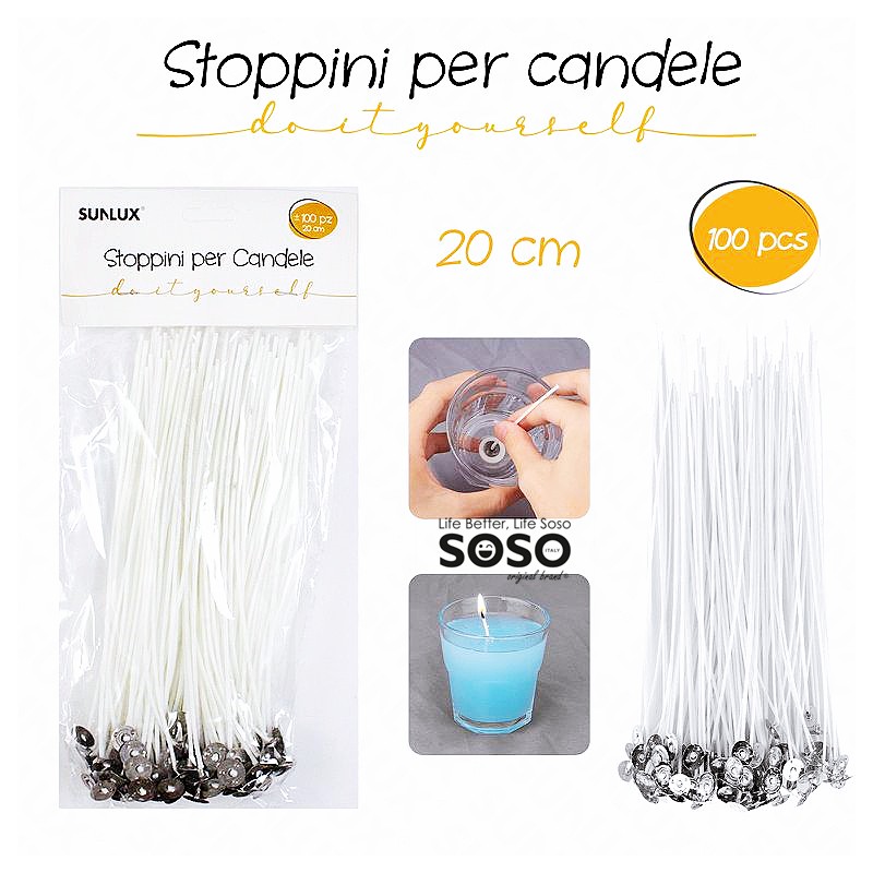 Stoppini per candele 100 pcs lungo 20cm - 1