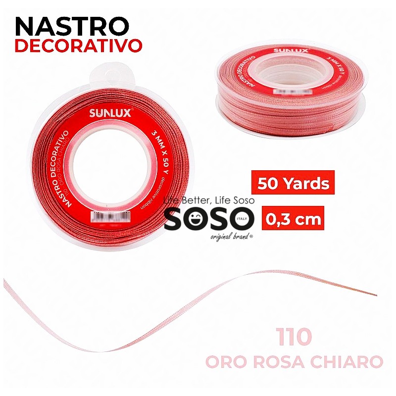 Nastro raso 0.3cm x 80y rosa