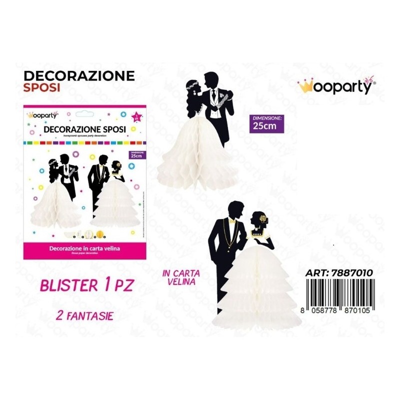 Decorazione Sposi 1  blister  fantasie (come in foto)