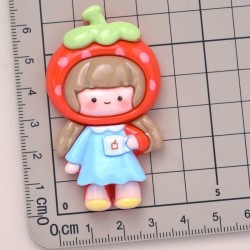 Grande Ciondolo Ragazza con Frutta - Nuovi Accessori in Resina per DIY - 8