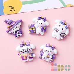 Accessori in resina - Simpatico cagnolino a tema Magia - Charm Kawaii lucido e brillante