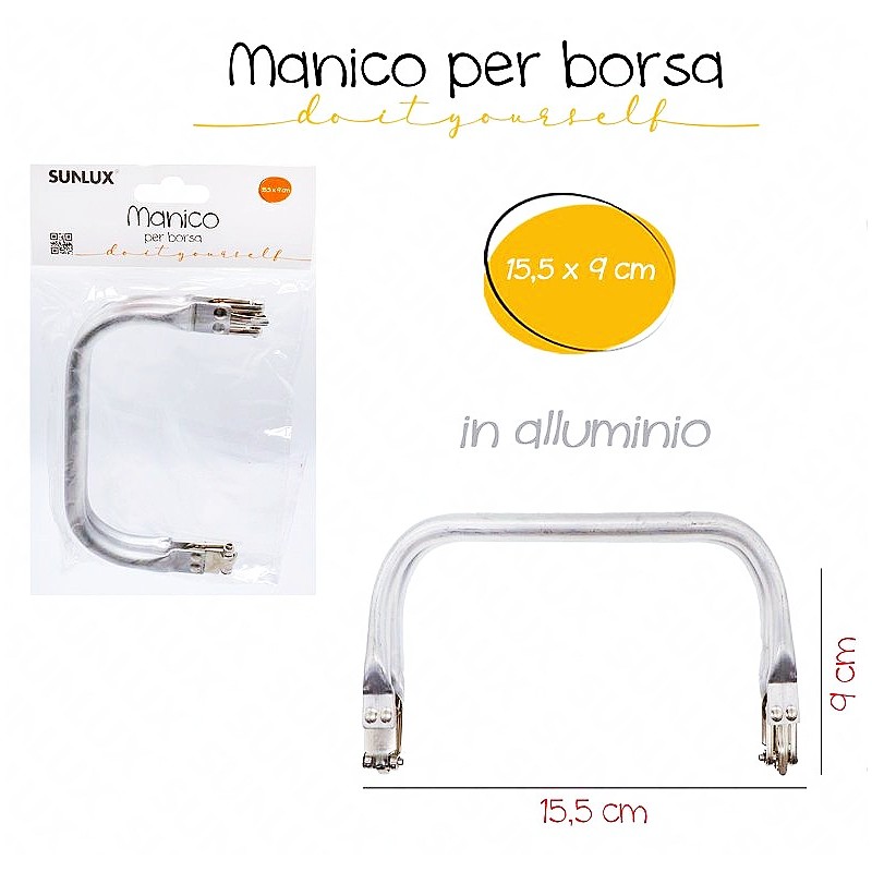 Manico per borsa allimunio 15.5x9cm - 1