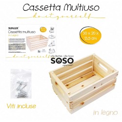 Cassetta in legno multiuso 30x20x13.5cm - 1