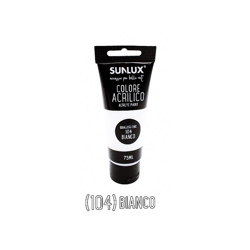 Colore acrilico colori brillanti lunga durata 75ml 104 bianco - 1