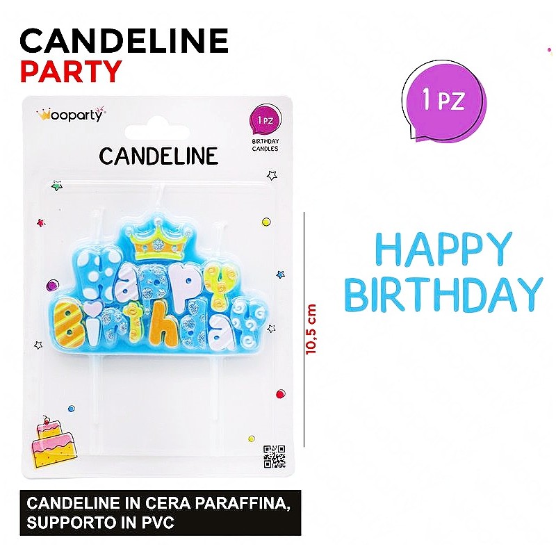 Candeline happy birthday boy 10.5cm - 1