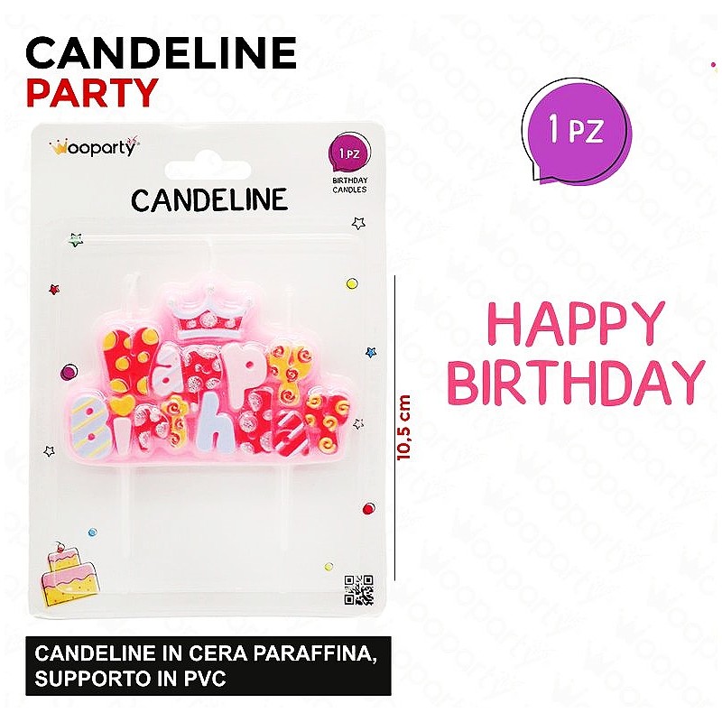 Candeline happy birthday girl 10.5cm - 1