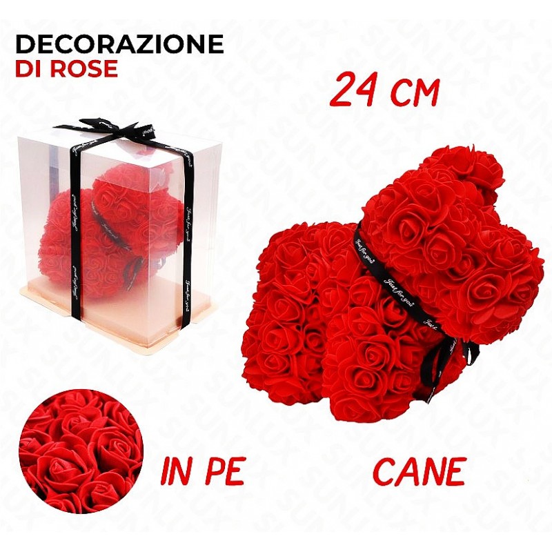 Bomboniera decorazione cane rosso in pe 24cm - 1