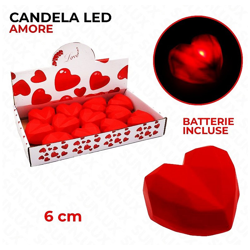 Candela LED amore batterie incluse diametro circa 6cm - 1