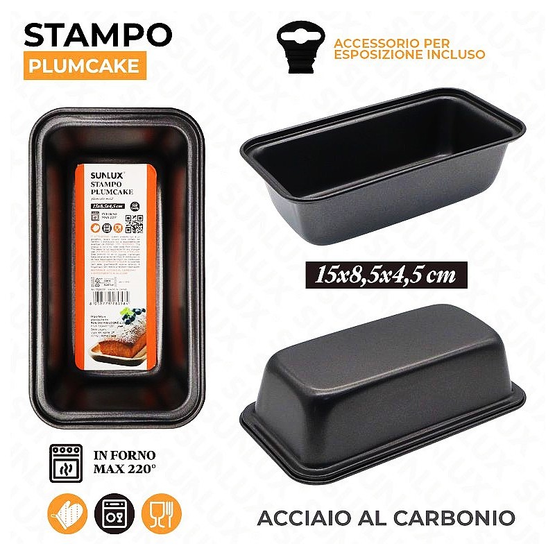 Stampo plumcake al carbonio 15x8.5x4.5cm - 1