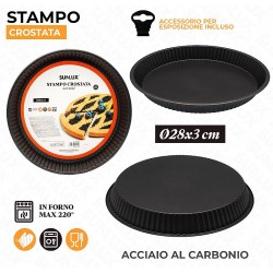 Stampo crostata acciaio al carbonio diametro 28x3cm - 1