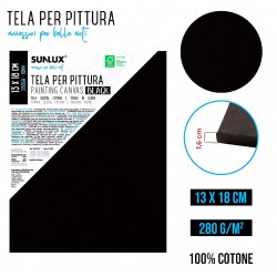 Tela per pinttura nero 13x18cm 280gr 1.6cm 100% cotone - 1