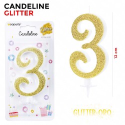 Candeline Glitter Oro N.3...