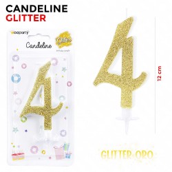 Candeline Glitter Oro N.4...