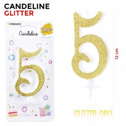 Candeline Glitter Oro N.5...