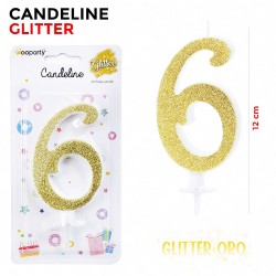 Candeline Glitter Oro N.6...