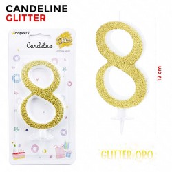 Candeline Glitter Oro N.8...
