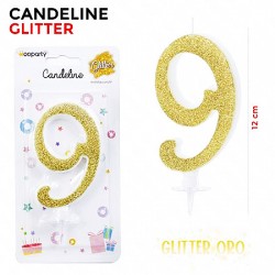 Candeline Glitter Oro N.9...