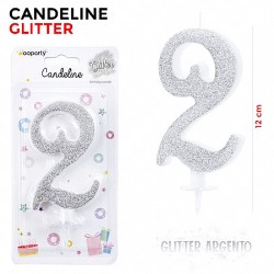 Candeline Glitter Argento...