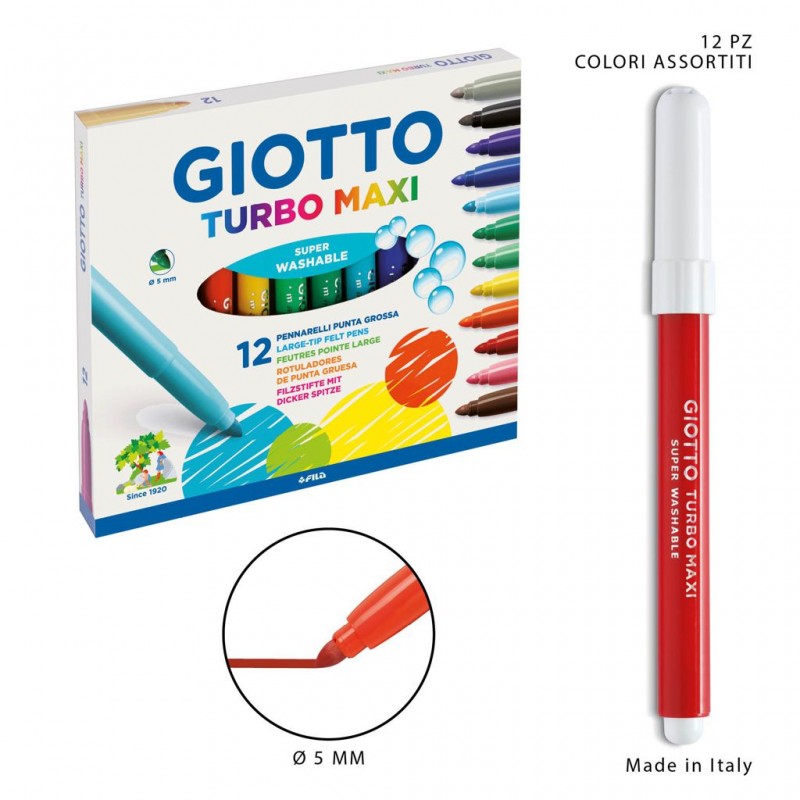 Giotto pennarelli tubo maxi 12pz - 1