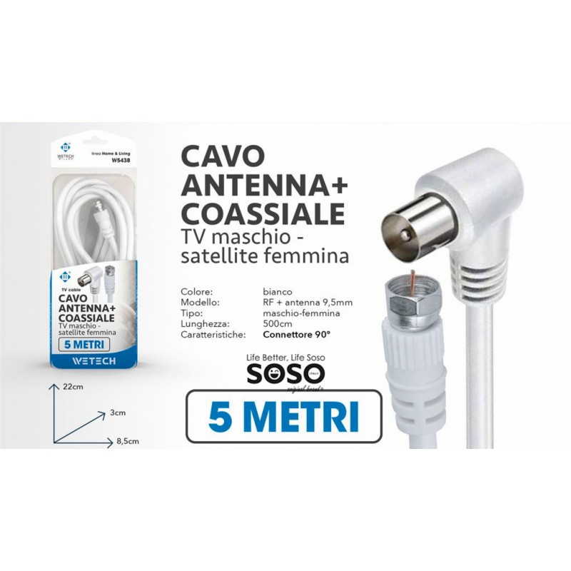 Cavo antenna M-F satellitare 5mt - 1