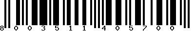EAN-13 : 8003511405700