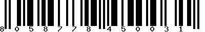 EAN-13 : 8058778450031